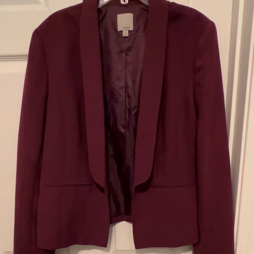 Halogen Women Open Front Plum Blazer Size 14